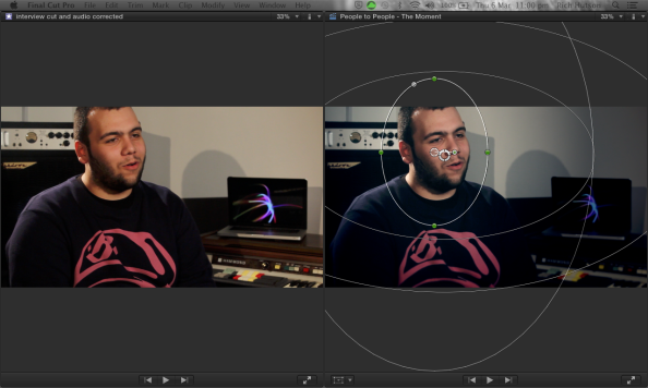 An example of before and after colour grading.